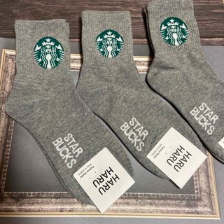 スターバックス(Starbucks)のスターバックス　レディースソックス　靴下　グレー色　3足セット(ソックス)