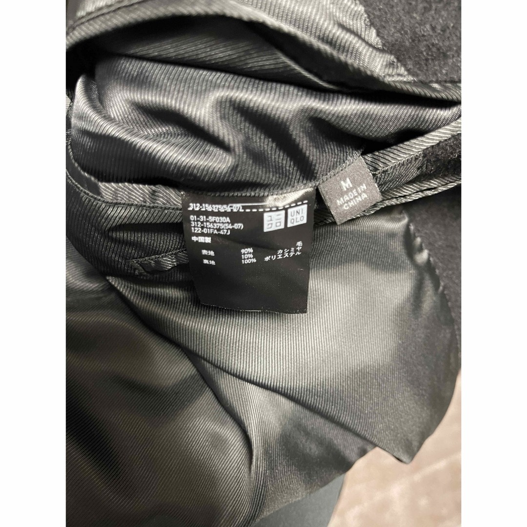 UNIQLO(ユニクロ)のUNIQLO ユニクロ ウールカシミヤチェスターコート Black M メンズのジャケット/アウター(チェスターコート)の商品写真