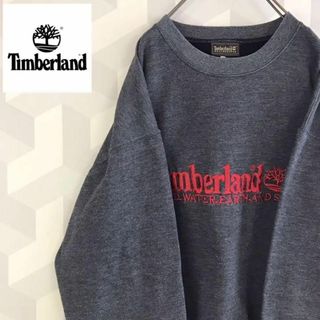 ティンバーランド(Timberland)の【レア】90s当時物 ティンバーランドL相当 刺繍デカロゴ スウェットトレーナー(スウェット)