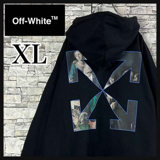 off-white オフホワイト  ロゴパーカー 黒  Mサイズ　袋・タグ付