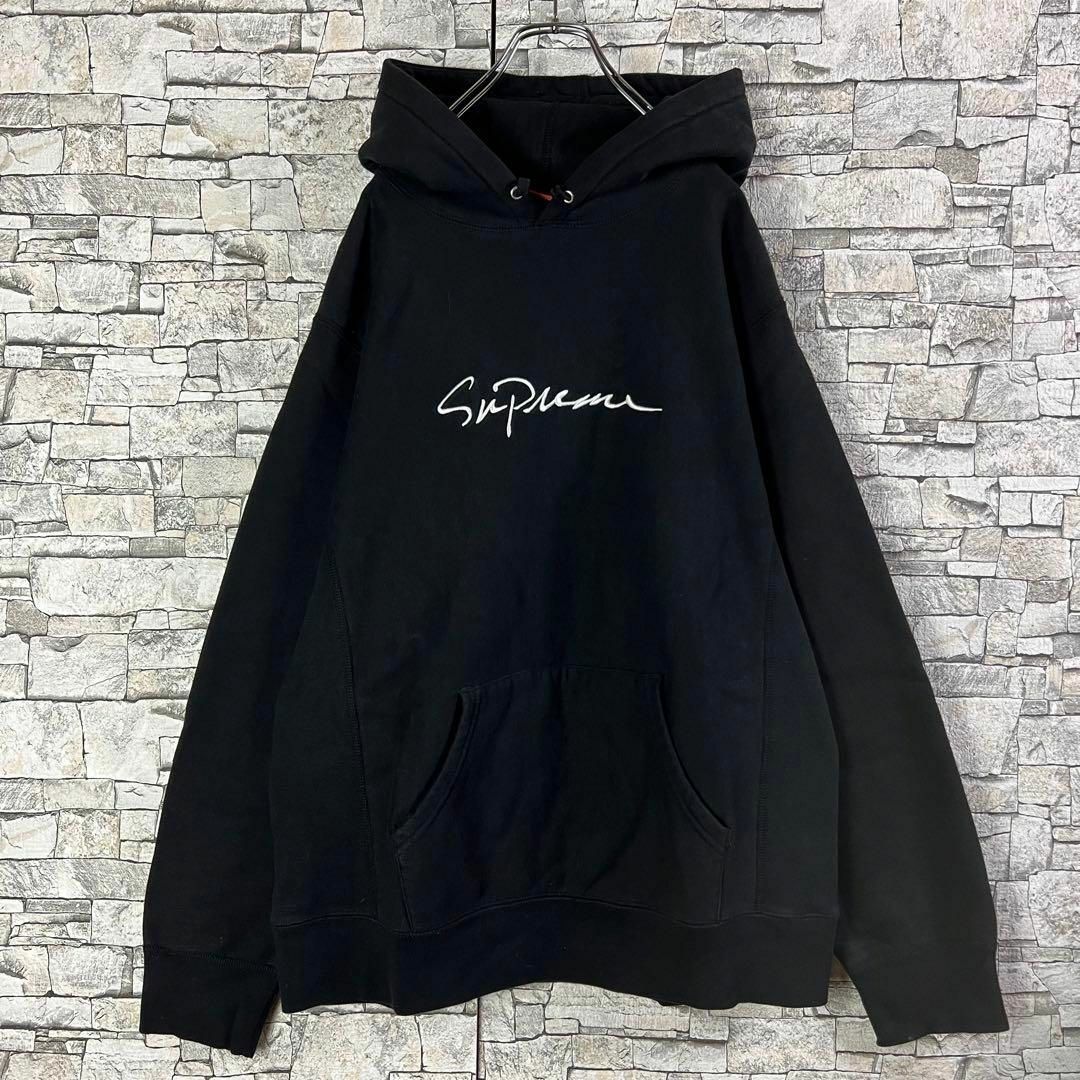 【希少デザイン】Supreme デカロゴ　即完売モデル　入手困難　パーカー　L