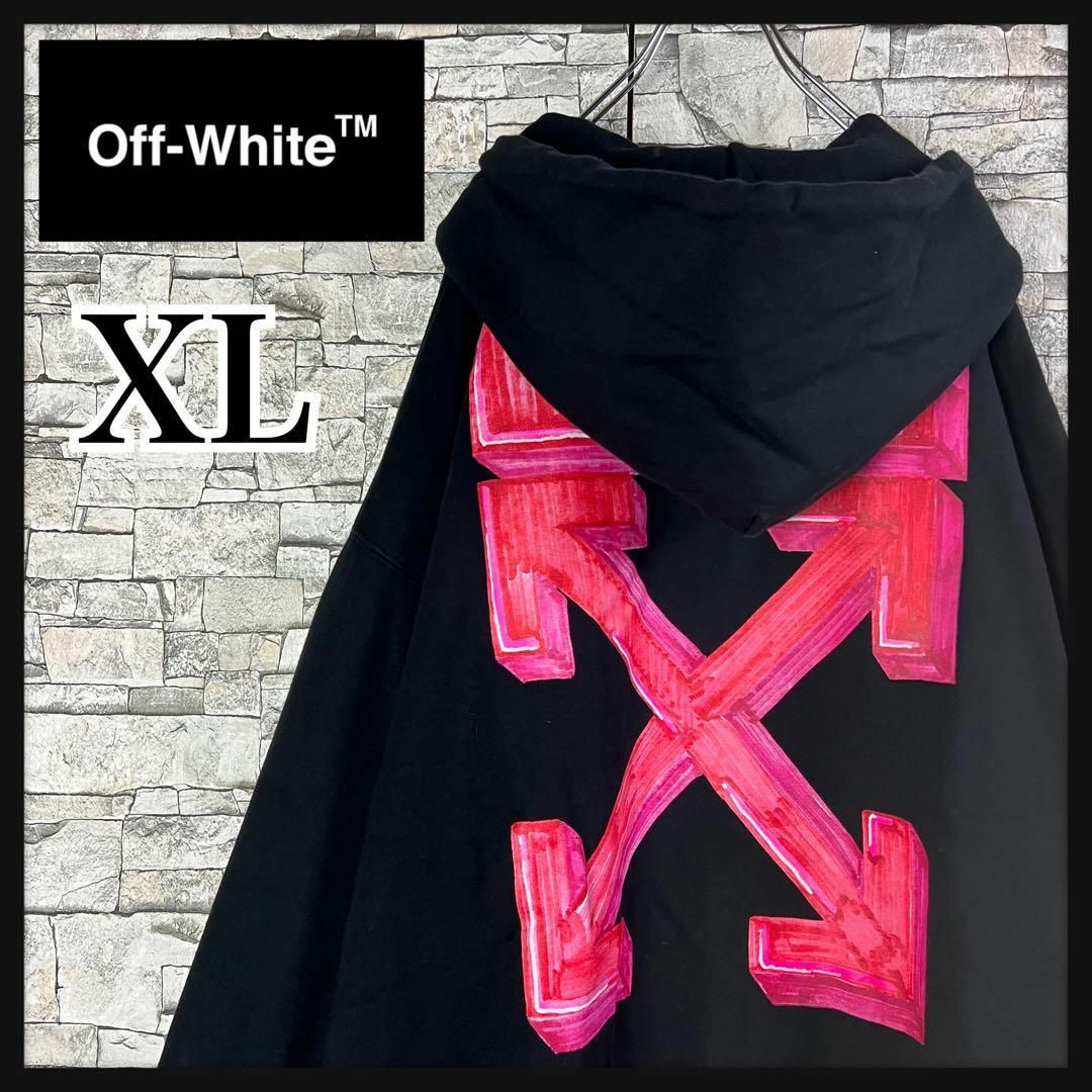 【即完売モデル】OFF-WHITE オフホワイト クロスアロー 希少 パーカー