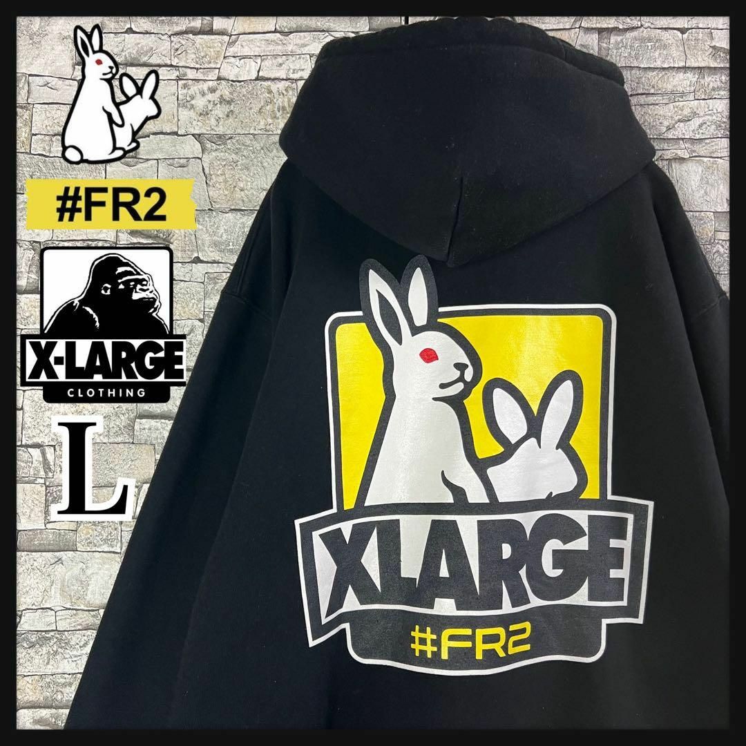 #FR2(エフアールツー)の【最強コラボ】FR2×XLARGE パーカー　バックプリント　刺繍ロゴ　入手困難 メンズのトップス(パーカー)の商品写真