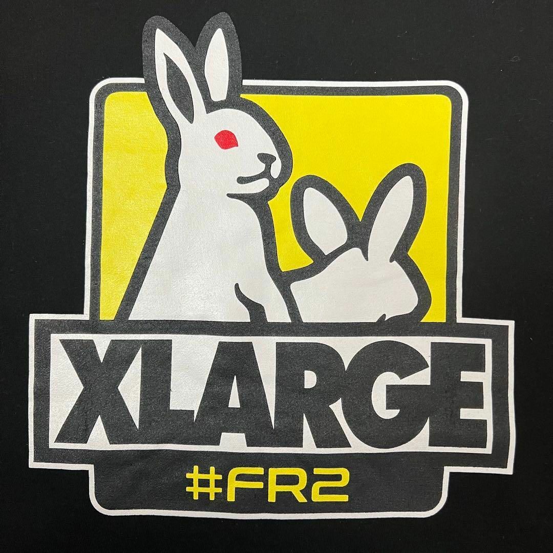 【希少コラボ】FR2×XLARGE パーカー　バックプリント　刺繍ロゴ　入手困難