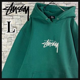 ステューシー(STUSSY)の【超人気カラー】STUSSY 刺繍　センターロゴ　即完売　入手困難　パーカーL(パーカー)