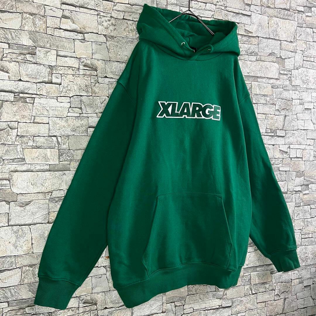 【超人気カラー】XLARGE 刺繍　センターロゴ　パーカー　入手困難　人気　L