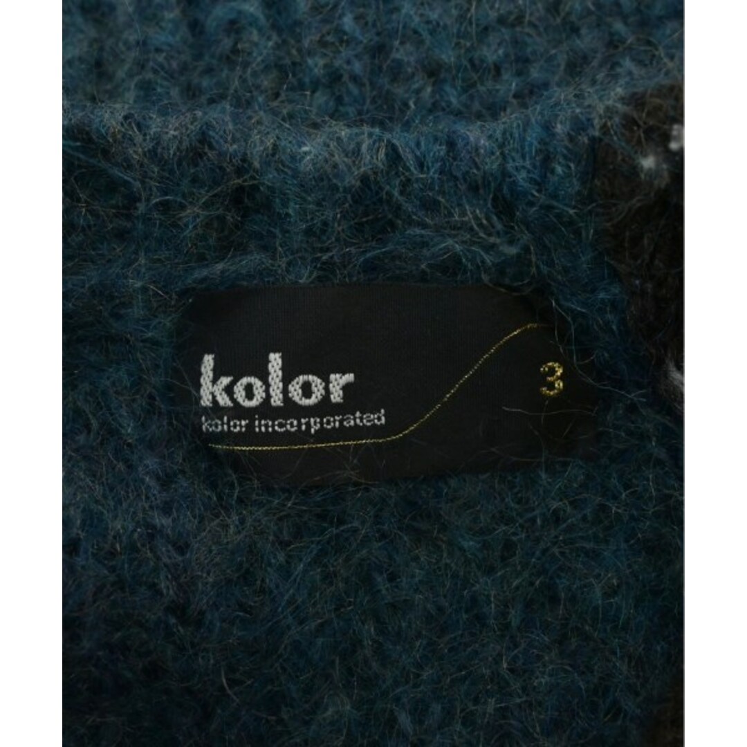 kolor(カラー)のkolor カラー ニット・セーター 3(L位) 青系xグレーx茶等 【古着】【中古】 メンズのトップス(ニット/セーター)の商品写真