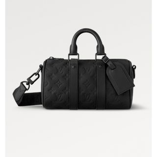 ルイヴィトン(LOUIS VUITTON)のLOUIS VUITTON キーポル25 黒 羽田空港限定刻印金(ショルダーバッグ)