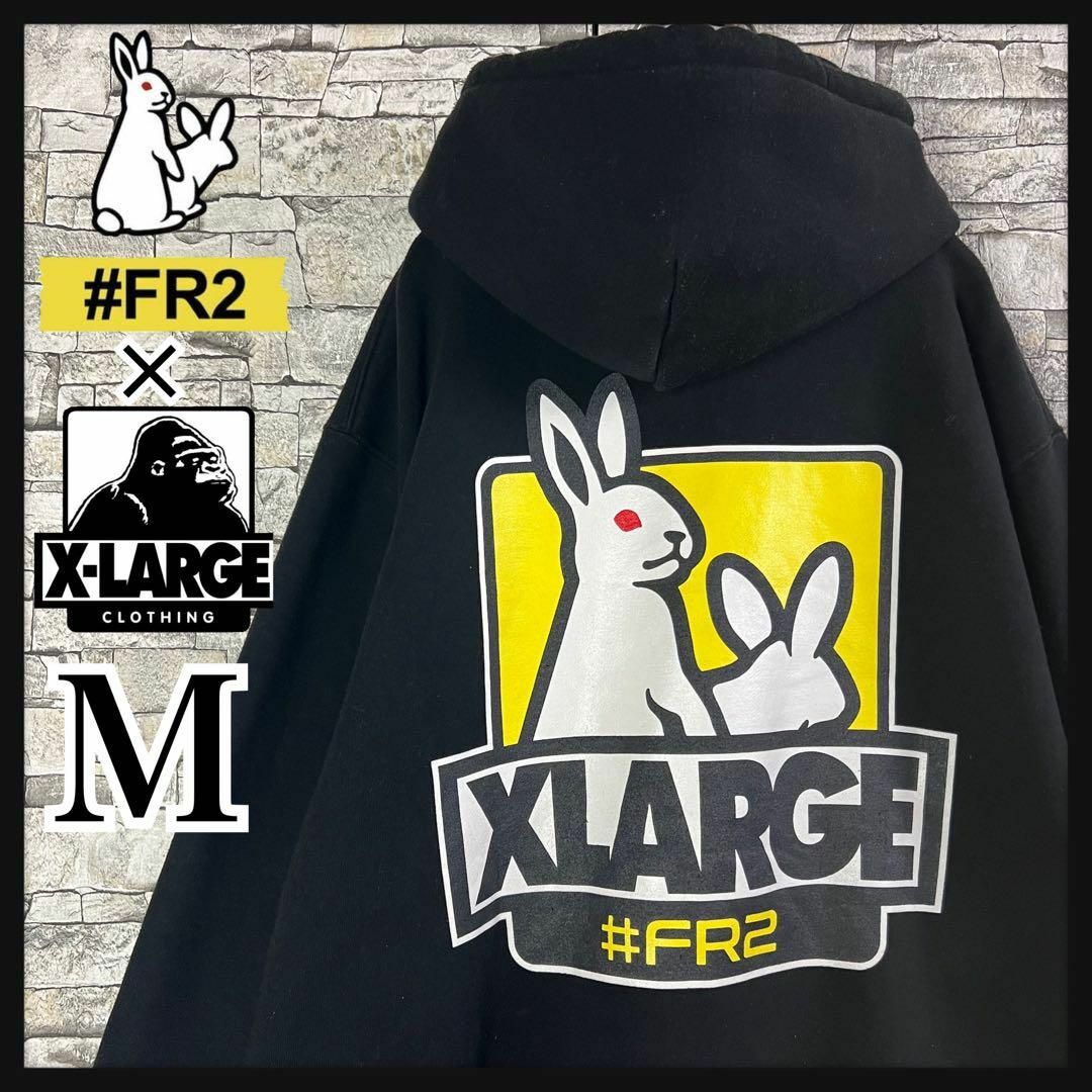 #FR2(エフアールツー)の【希少コラボ】FR2×XLARGE パーカー　バックプリント　刺繍ロゴ　入手困難 メンズのトップス(パーカー)の商品写真