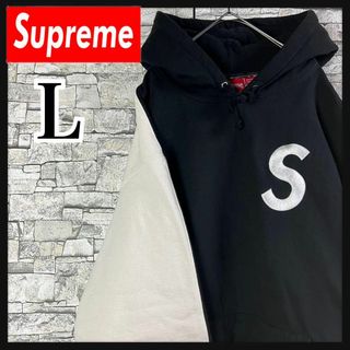 【希少】supreme⭐︎大人気センターロゴ　インディゴカラーコットン肉厚パーカー