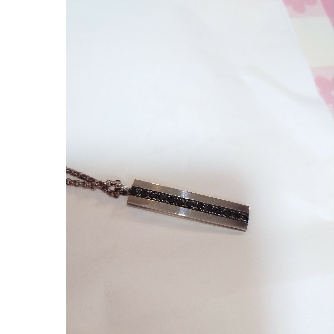 ブラックジルコニアネックレスシルバー925 メンズのアクセサリー(ネックレス)の商品写真