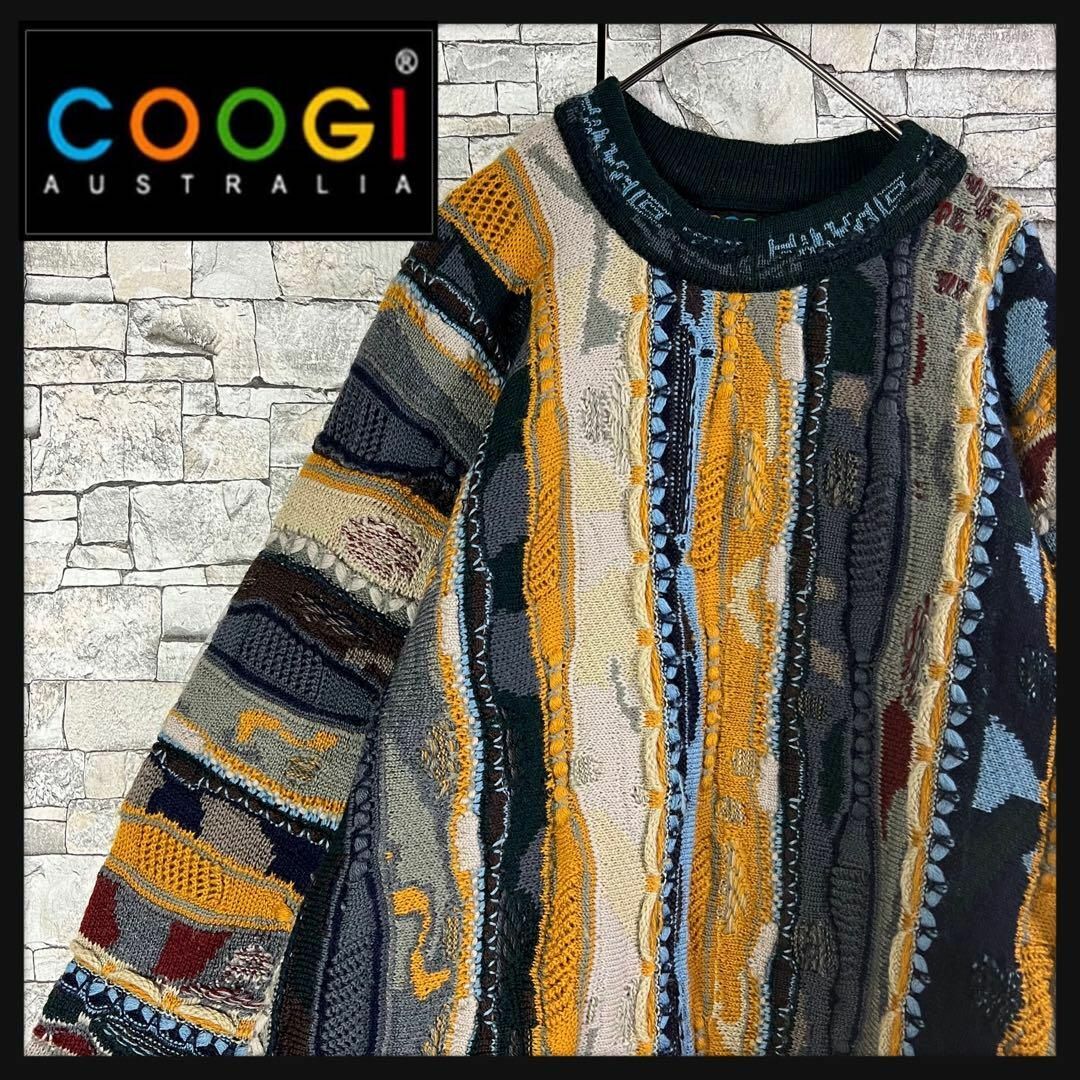 COOGI クージー　3D 立体 編み込み ニット　セーター　　XL