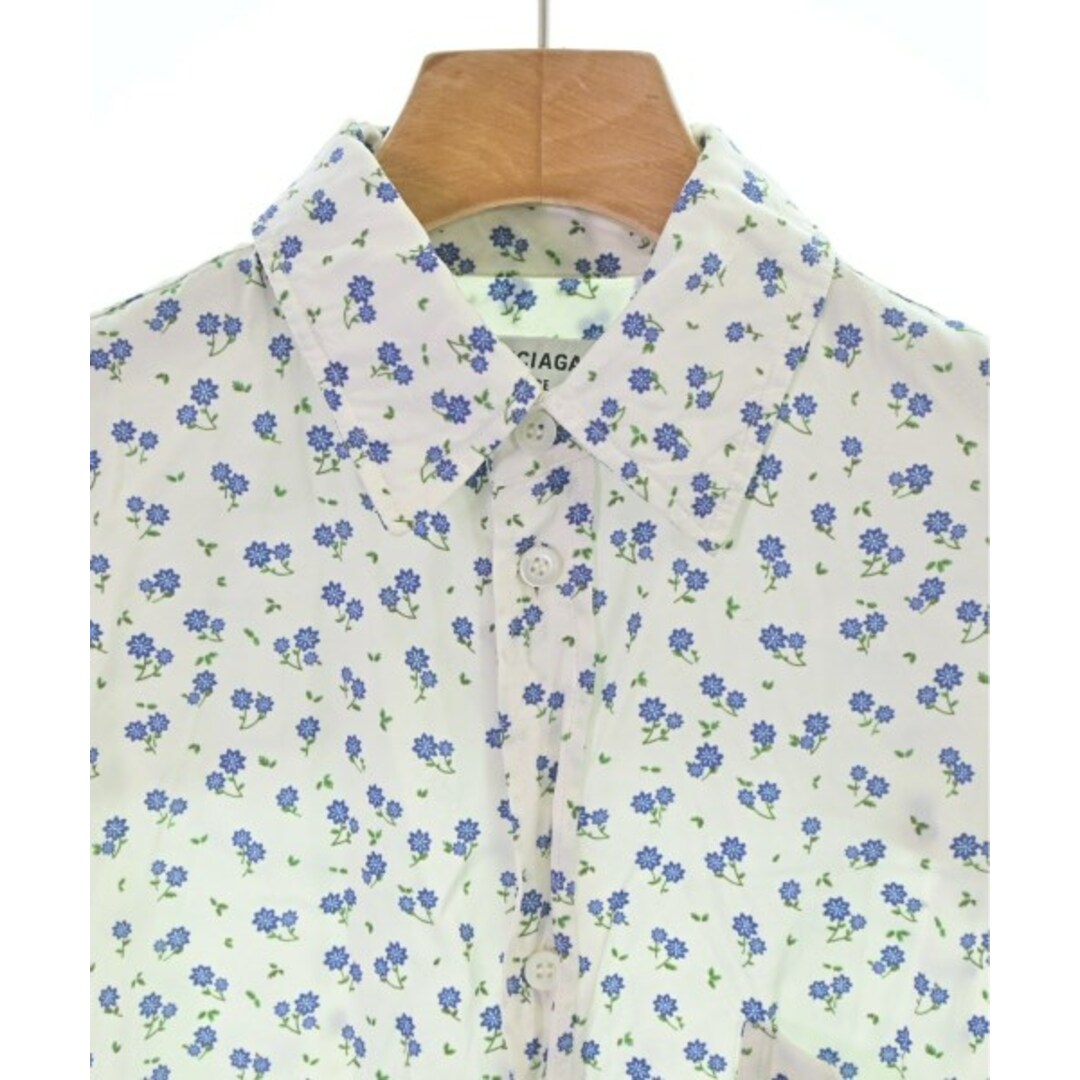 BALENCIAGA カジュアルシャツ 34(XXS位) 白x青x緑(花柄) 【古着】【中古】