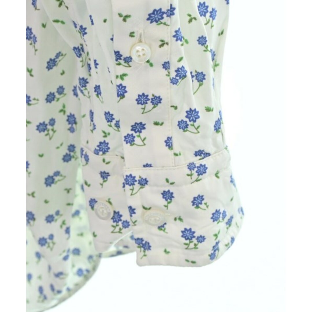 BALENCIAGA カジュアルシャツ 34(XXS位) 白x青x緑(花柄)