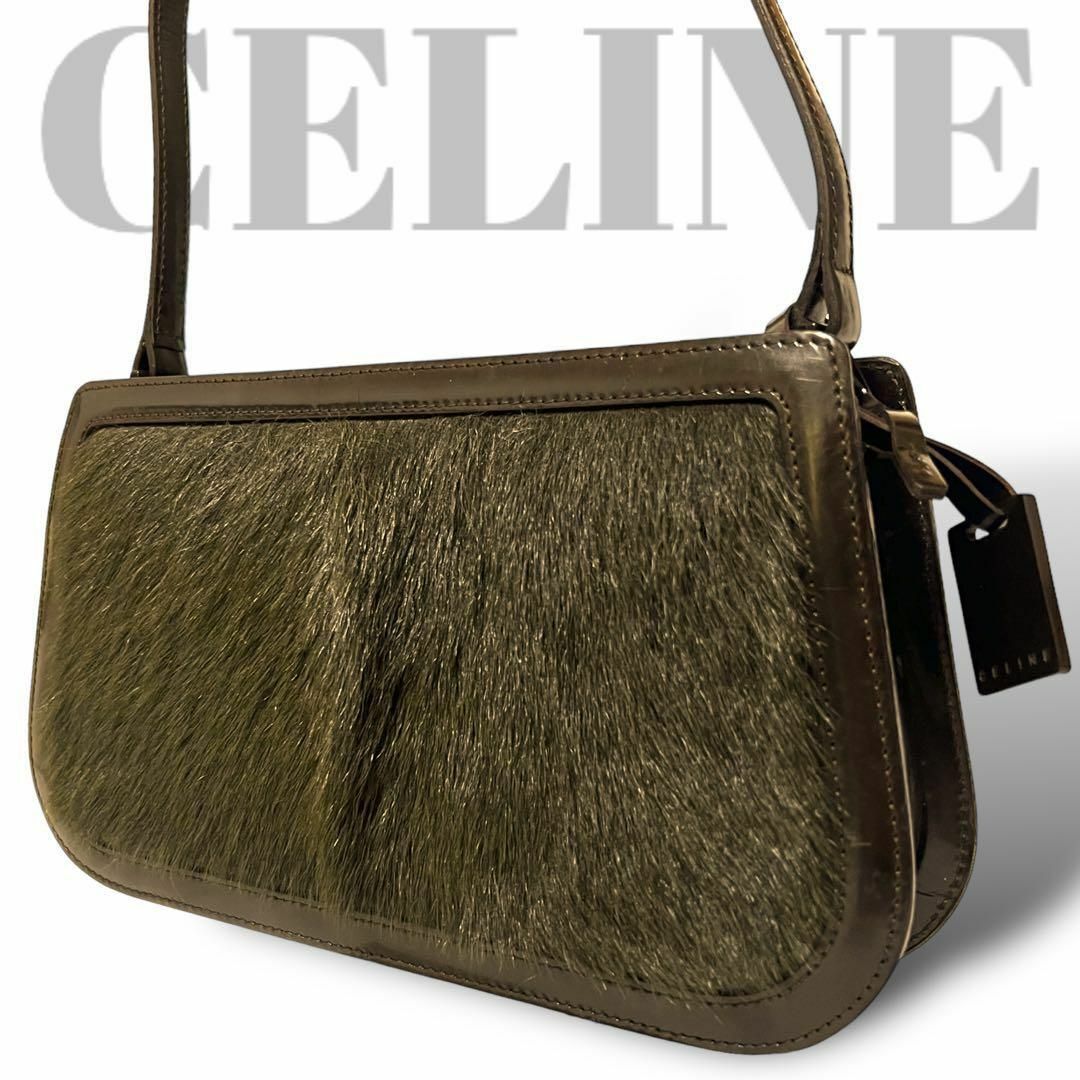 celine - 美品 セリーヌ ハラコ アクセサリーポーチ ショルダーバッグ