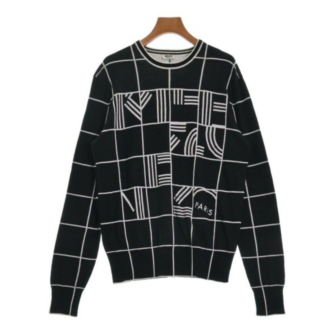KENZO ケンゾー パリ ニット セーター ブランド ロゴ 刺繍 L ブラック-
