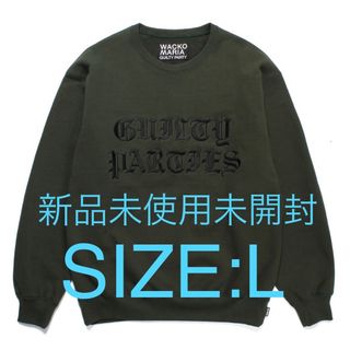 WACKO MARIA ワコマリア WASHED HEAVY WEIGHT SWEAT SHIRT　ロゴプリント　クルーネックスウェットトレーナー　グリーン