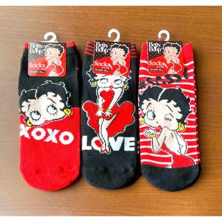 ベティブープ(Betty Boop)のベティちゃん 靴下 ソックス 3種セット(ソックス)