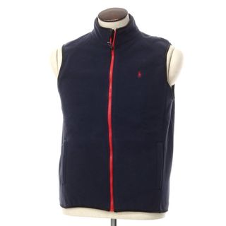 ポロラルフローレン(POLO RALPH LAUREN)の【中古】ポロ ラルフローレン Polo Ralph Lauren ポリエステル ジップアップ フリース ベスト ネイビーxレッド【サイズXL】【レディース】(その他)