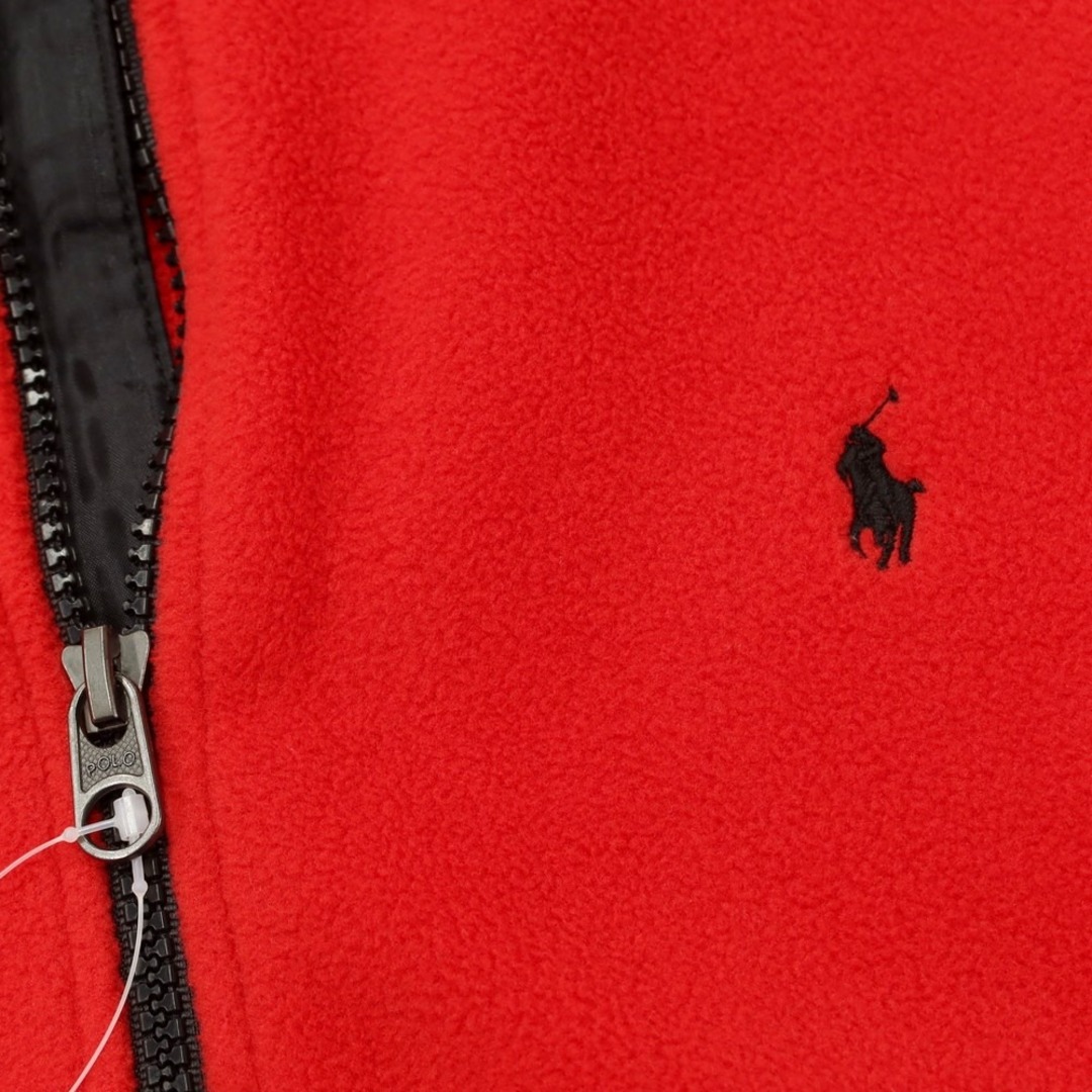 POLO RALPH LAUREN(ポロラルフローレン)の【中古】ポロ ラルフローレン Polo Ralph Lauren ポリエステル ジップアップ フリースジャケット ブルゾン レッド【サイズXL】【レディース】 レディースのジャケット/アウター(その他)の商品写真