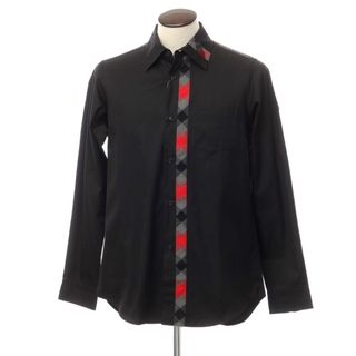 【中古】ヨウジヤマモトプールオム Yohji Yamamoto POUR HOMME コットン カジュアルシャツ ブラックxレッド【サイズ4】【メンズ】(シャツ)