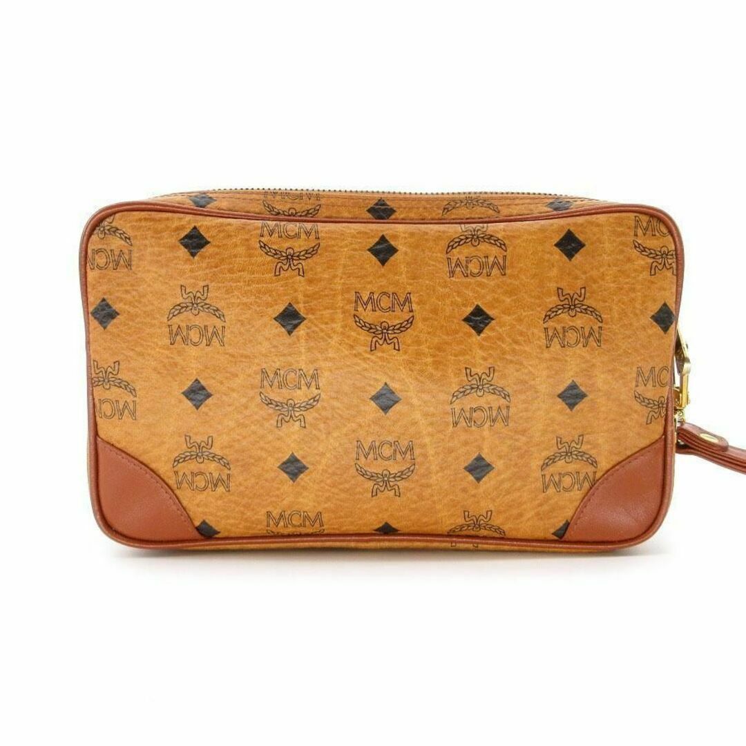 美品　MCM エムシーエム　クラッチバッグ　セカンドバッグ　レザー キャメル