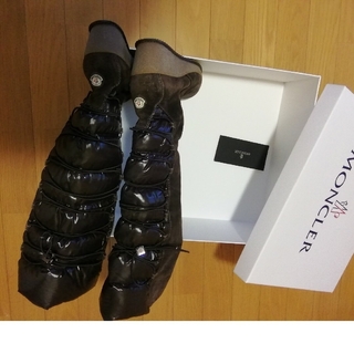 モンクレール(MONCLER)のモンクレール　ダウンブーツ　スウェード　イタリア size23cm(ブーツ)