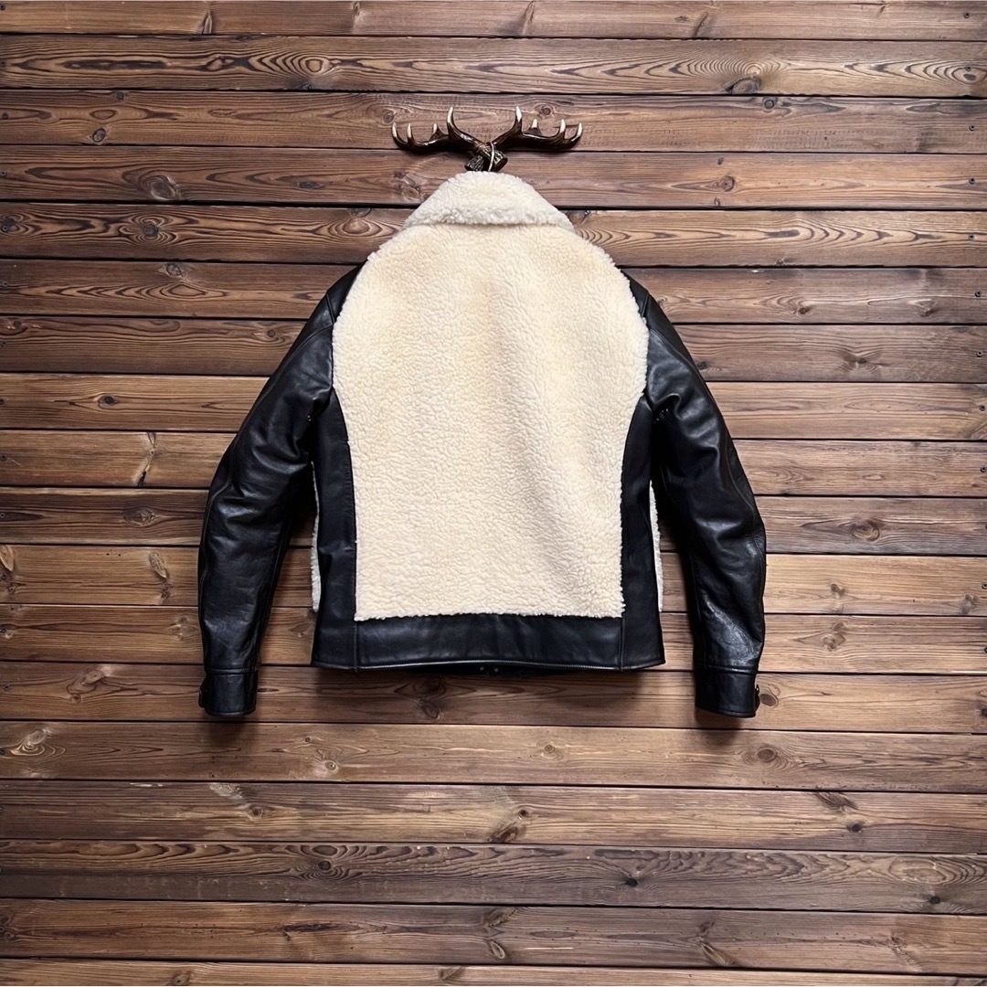 グリズリージャケット 熊ジャン 茶芯ホースハイド ライダースレザージャケット メンズのジャケット/アウター(レザージャケット)の商品写真