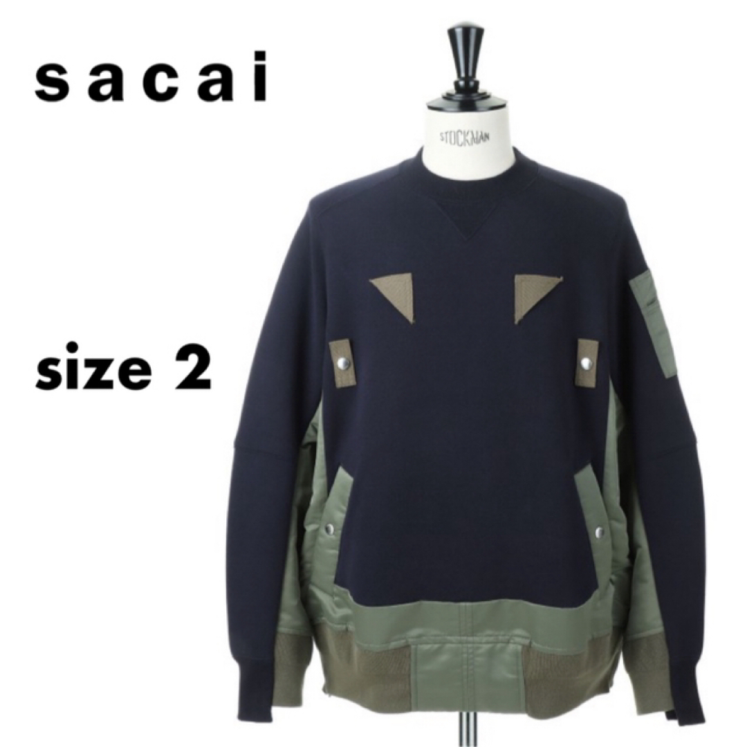 sacai / 19AW スポンジスウェット 裾ジップ ネイビー 2