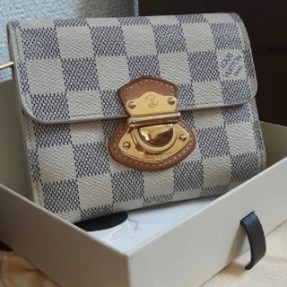 ルイヴィトン(LOUIS VUITTON)のルイヴィトン 3つ折り財布 ダミエ ポルトフォイユコアラ  アズール ネーム刻印(財布)