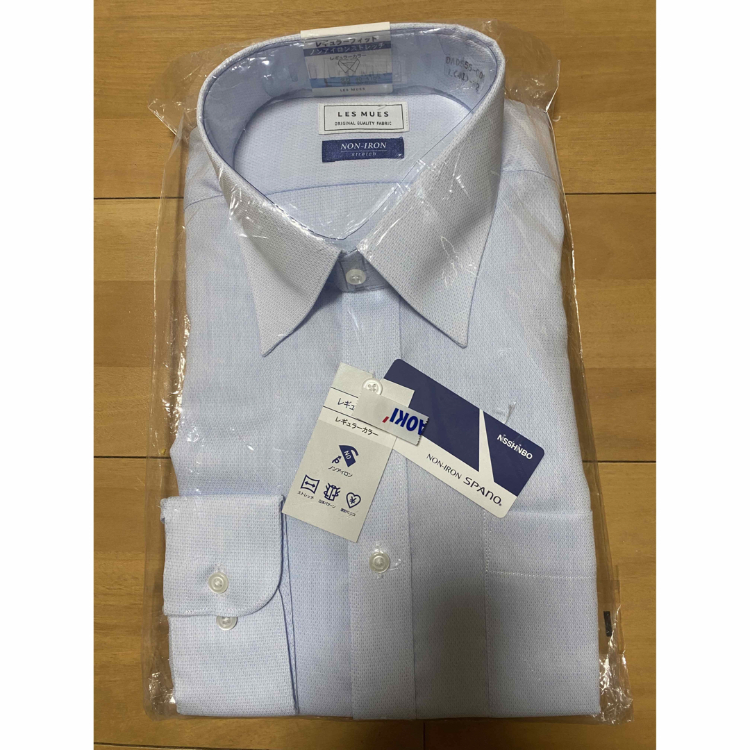 AOKI(アオキ)のAOKI LES MUSE 新品ワイシャツ　青　L 41-82⑥ メンズのトップス(シャツ)の商品写真