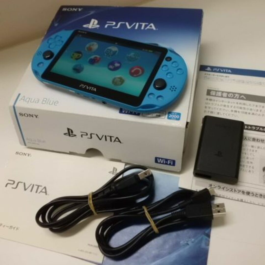 PlayStation Vita(プレイステーションヴィータ)のPSVITA PCH-2000 Aqua Blue エンタメ/ホビーのゲームソフト/ゲーム機本体(携帯用ゲーム機本体)の商品写真