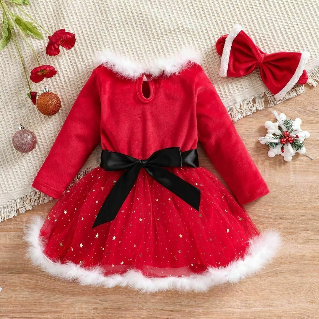 130 キッズ サンタ コスチューム コスプレ クリスマス ワンピース 女の子 キッズ/ベビー/マタニティのキッズ服女の子用(90cm~)(ワンピース)の商品写真