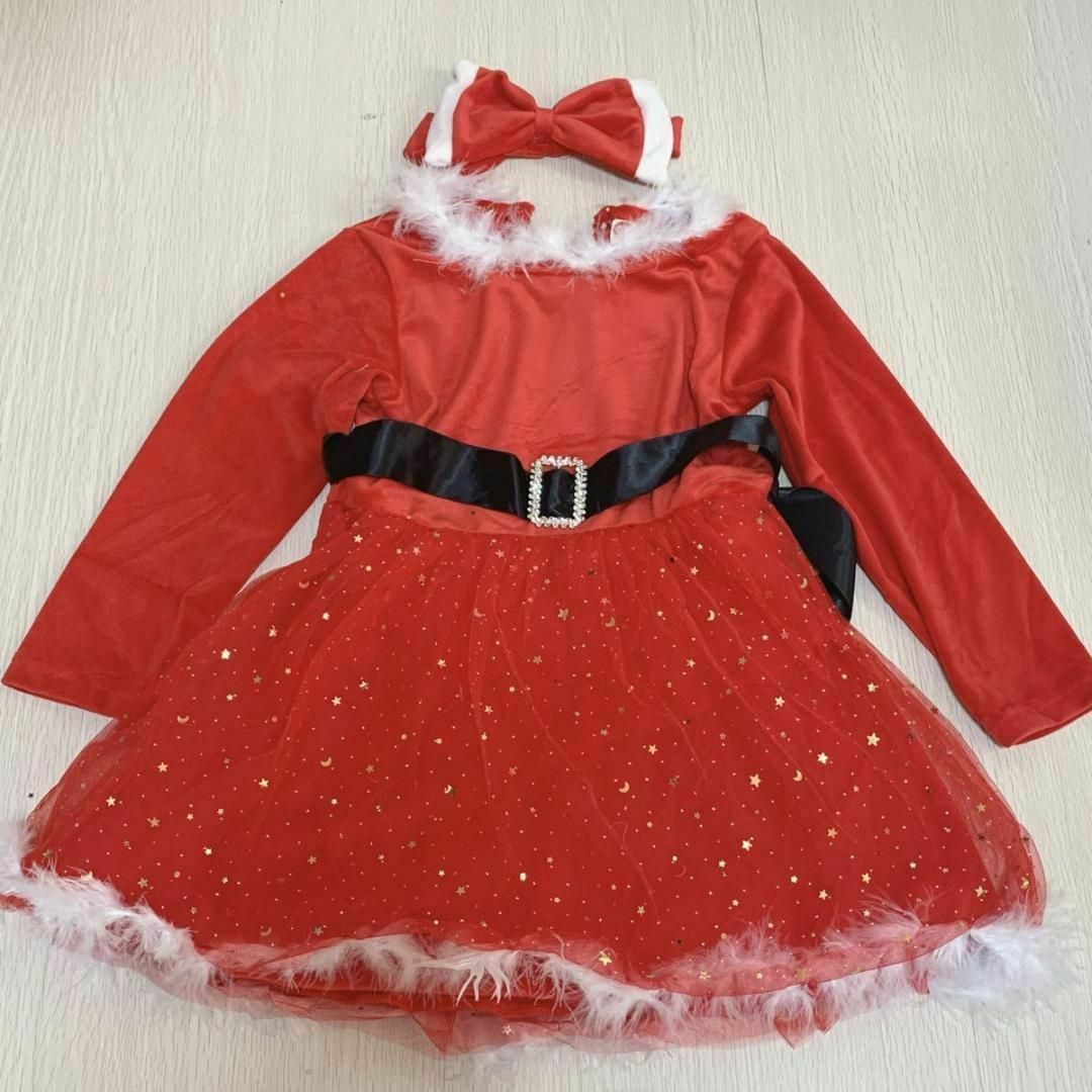 130 キッズ サンタ コスチューム コスプレ クリスマス ワンピース 女の子 キッズ/ベビー/マタニティのキッズ服女の子用(90cm~)(ワンピース)の商品写真