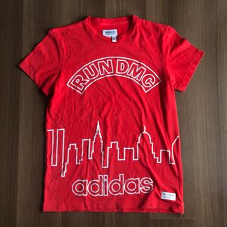 アディダス(adidas)のRUN DMC adidas Tシャツ レッド 赤 S 古着 ビンテージ(Tシャツ/カットソー(半袖/袖なし))