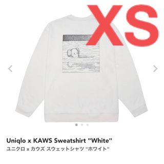 ユニクロ(UNIQLO)の新品 UNIQLO KAWS スウェットシャツ ホワイト XS(トレーナー/スウェット)