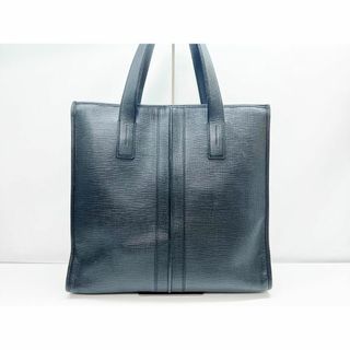 トッズ(TOD'S)の良好品　TODS　トッズ　ロゴ　ストライプ　レザー　トートバッグ　黒(トートバッグ)