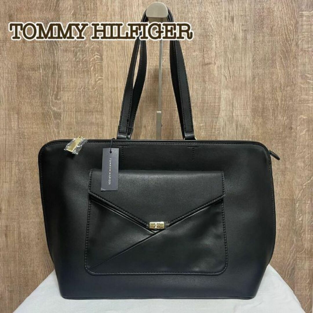 TOMMY HILFIGER(トミーヒルフィガー)の新品　TOMMY HILFIGER トミーヒルフィガー　トートバッグ　ブラック レディースのバッグ(トートバッグ)の商品写真