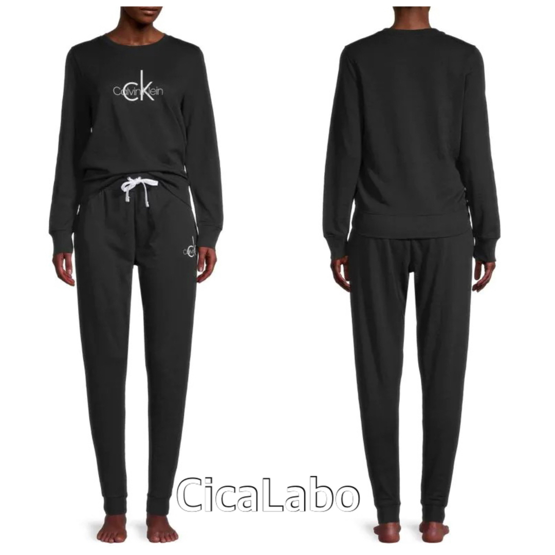 Calvin Klein(カルバンクライン)の【新品】カルバンクライン トレーナー スウェット セットアップ ブラック S  レディースのトップス(トレーナー/スウェット)の商品写真