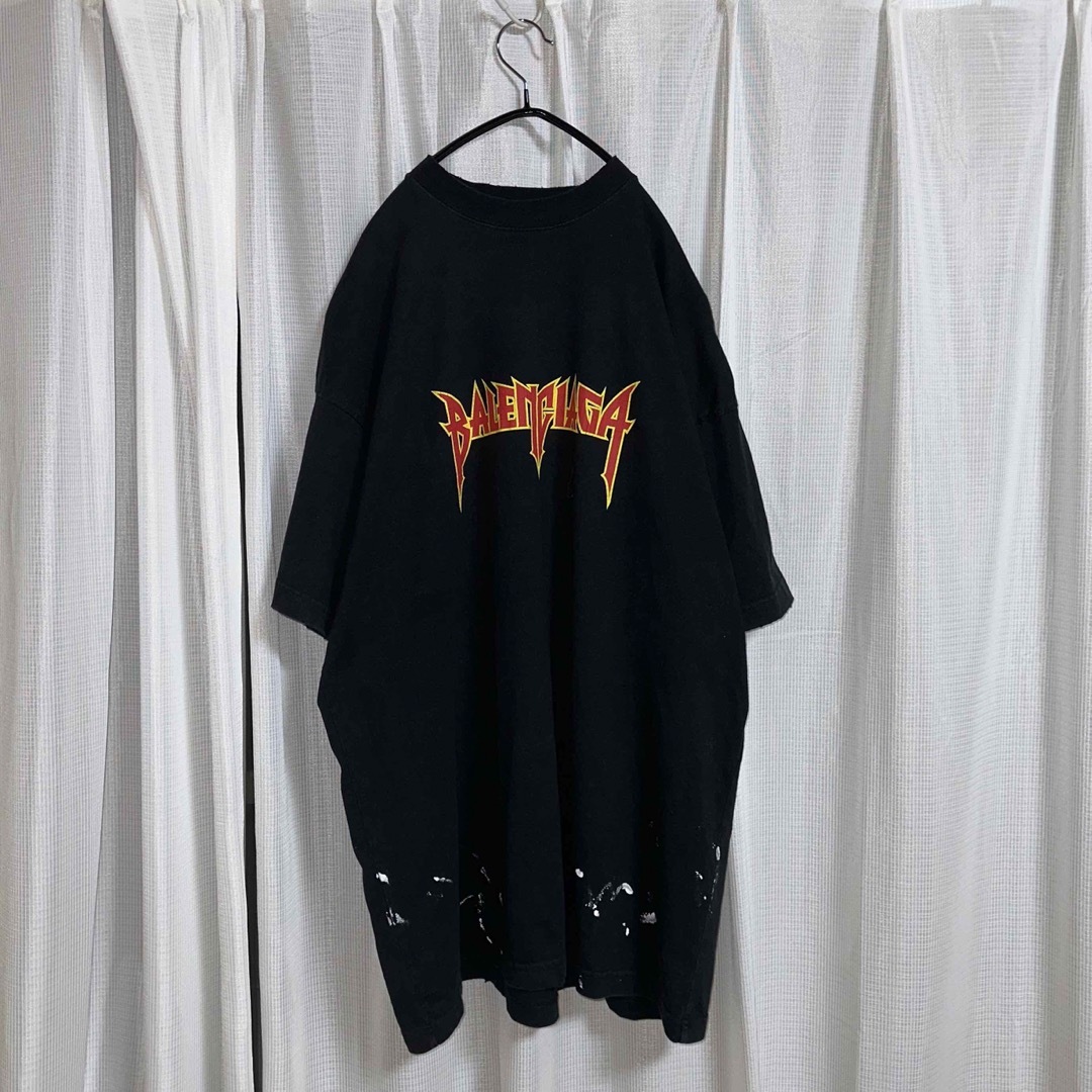 balenciagaBALENCIAGA METAL LOGO CRASHED TEE