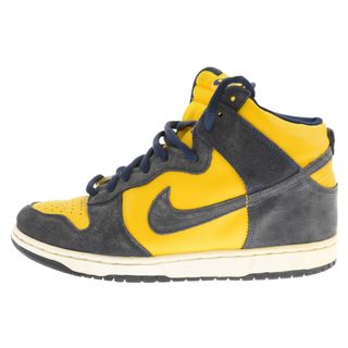 ナイキ(NIKE)のNIKE SB ナイキエスビー DUNK HIGH PRO MICHOGAN ダンクハイプロ ミシガン ハイカットスニーカー イエロー/ネイビー US10.5/28.5cm 305050-741(スニーカー)