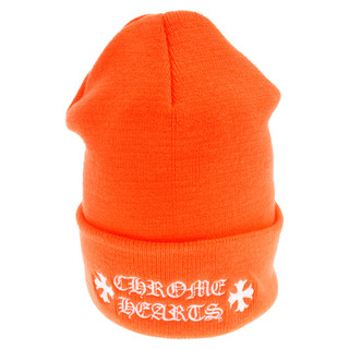 クロムハーツ(Chrome Hearts)のCHROME HEARTS クロムハーツ WATCH CAP Neon Orange ワッチキャップ ロゴ刺繍 ビーニー ニットキャップ ニット帽 オレンジ(ニット帽/ビーニー)