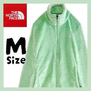 ザノースフェイス(THE NORTH FACE)のノースフェイス　フルジップ　ボア　フリースジャケット　Mサイズ　黄緑　刺繍ロゴ(ブルゾン)