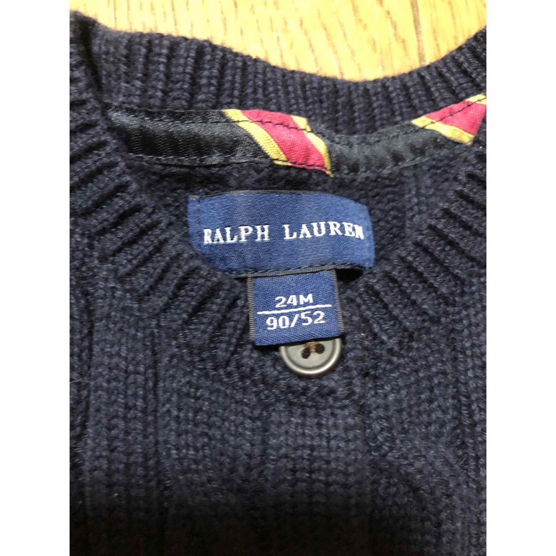 POLO RALPH LAUREN(ポロラルフローレン)の【ラルフローレン】24M 90 カーディガン ネイビー 紺 定番 人気 女の子 キッズ/ベビー/マタニティのキッズ服女の子用(90cm~)(カーディガン)の商品写真