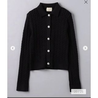 ユナイテッドアローズ(UNITED ARROWS)の美品　UNITED ARROWS  ビジューボタン  カーディガン　黒(カーディガン)