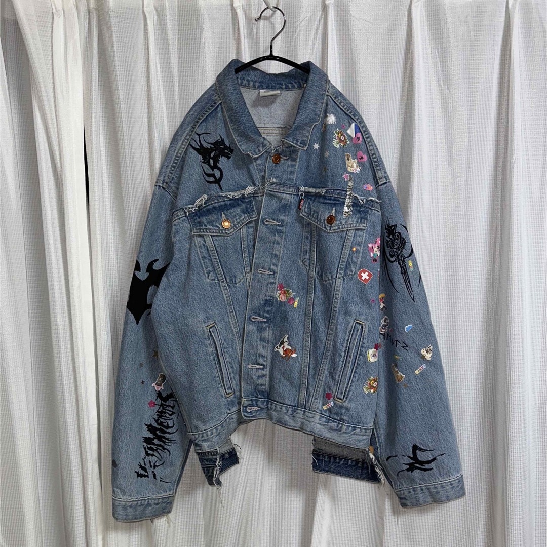 VETEMENTS - VETEMENTS ステッカー デニムジャケットの通販 by NA's VETEMENTS - VETEMENTS ステッカー デニムジャケットの通販 by NA's