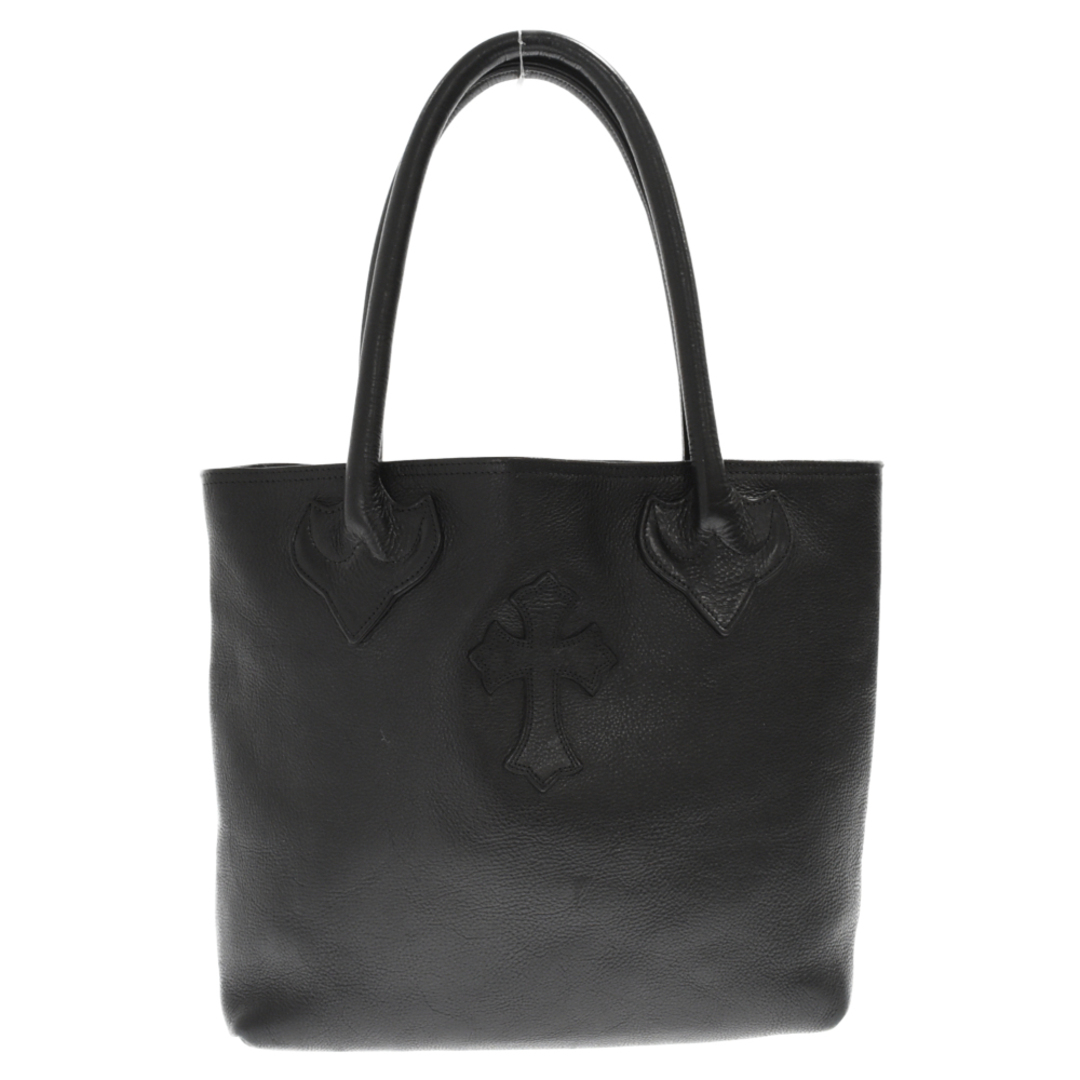 CHROME HEARTS クロムハーツ FS TOTE/FSトート クロスパッチ付きレザートートバッグ ブラック