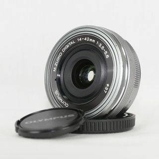 オリンパス(OLYMPUS)のOLYMPUS 電動パンケーキレンズ M.ZUIKO 14-42mm シルバー(レンズ(ズーム))