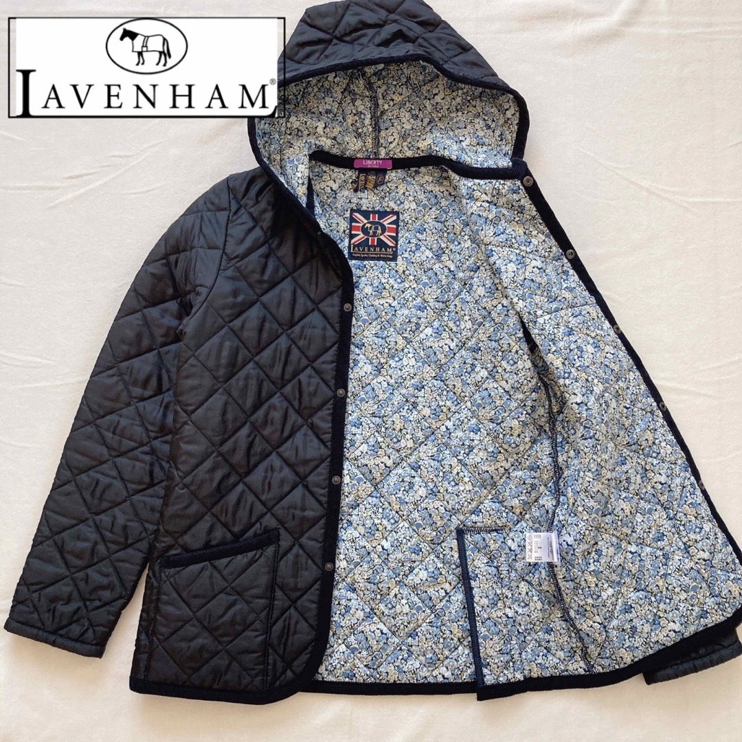 LAVENHAM - ラベンハム リバティ キルティングジャケット 40 ネイビー ...