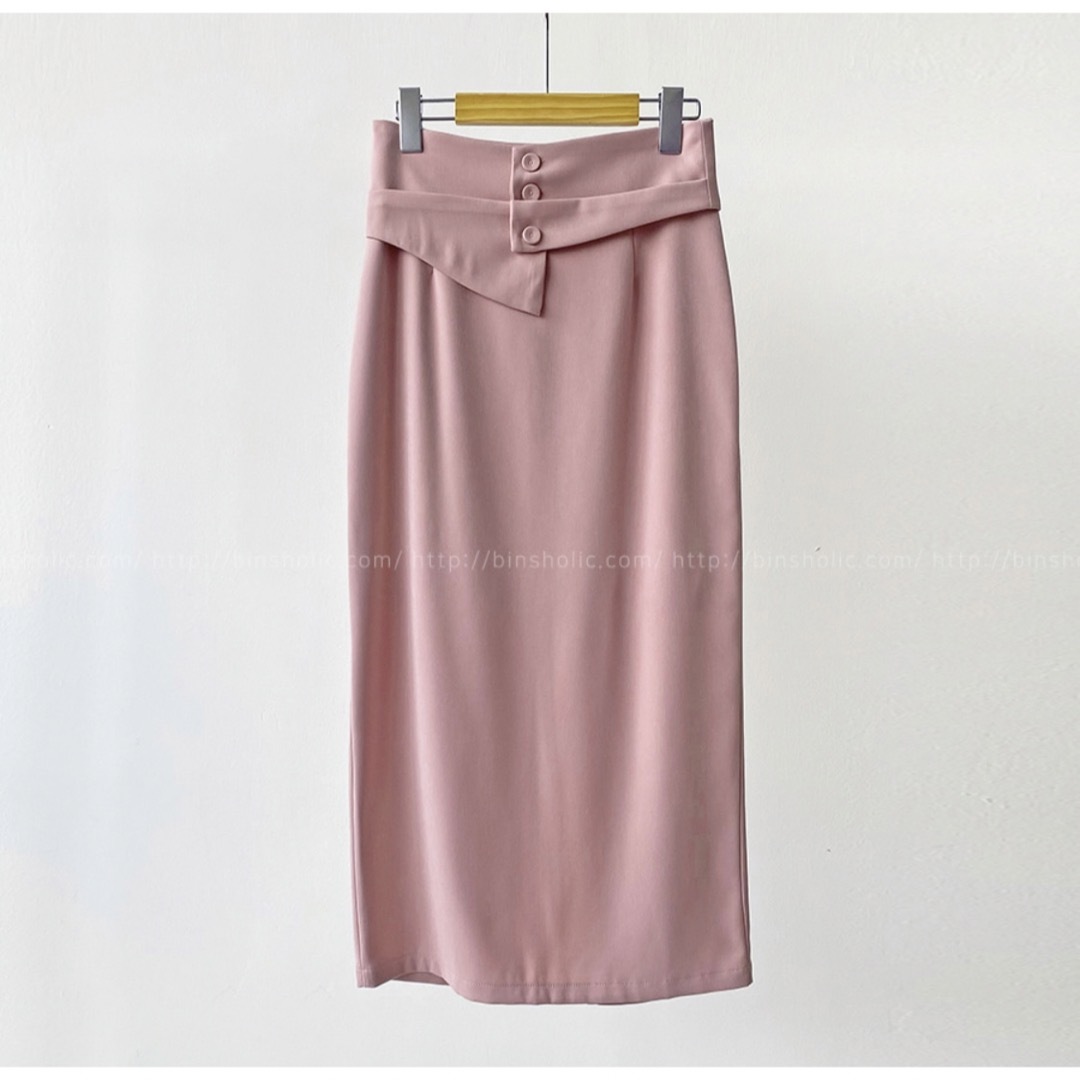 dholic(ディーホリック)のdholic ボタンストラップ付ナロースカート レディースのスカート(ロングスカート)の商品写真